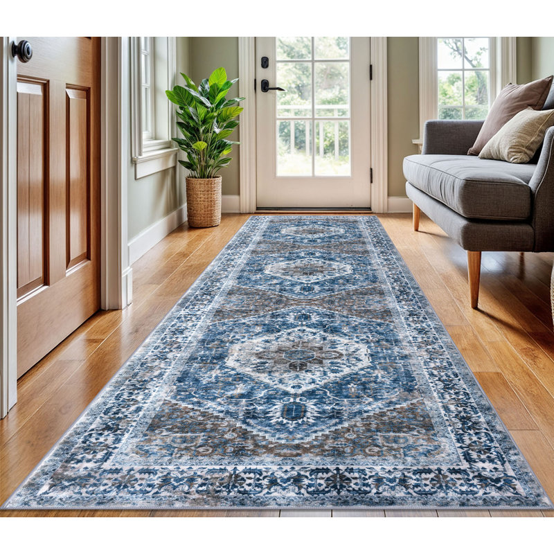 Tapis d'intérieur antidérapant Jodhveer , Tapis de couloir : 3 pi x 10 pi