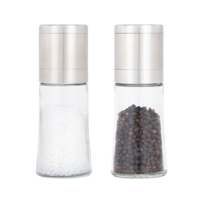 Kamenstein Elite Salt and Pepper Grinder Set with Free Spice Refills for 5 Years, Stainless Steel