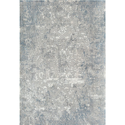 Tapis oriental gris / bleu