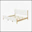 Lit simple moelleux simple blanc moderne avec dossier confortable et structure stable, grand-2145877282
