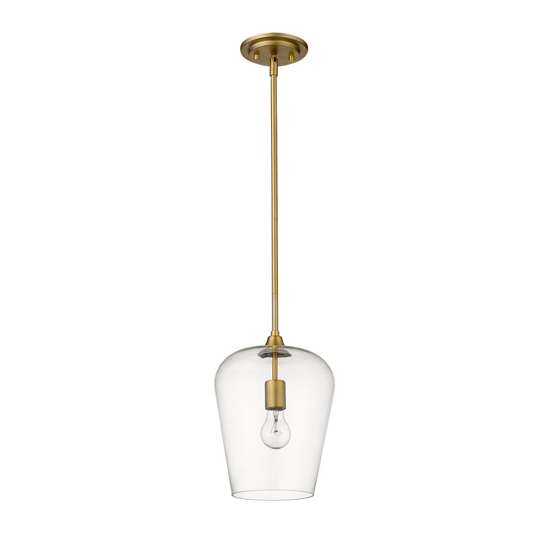 Luminaire suspendu en verre Dahlya, Laiton vieilli, H 12,25 po x l 9 po x P 9 po