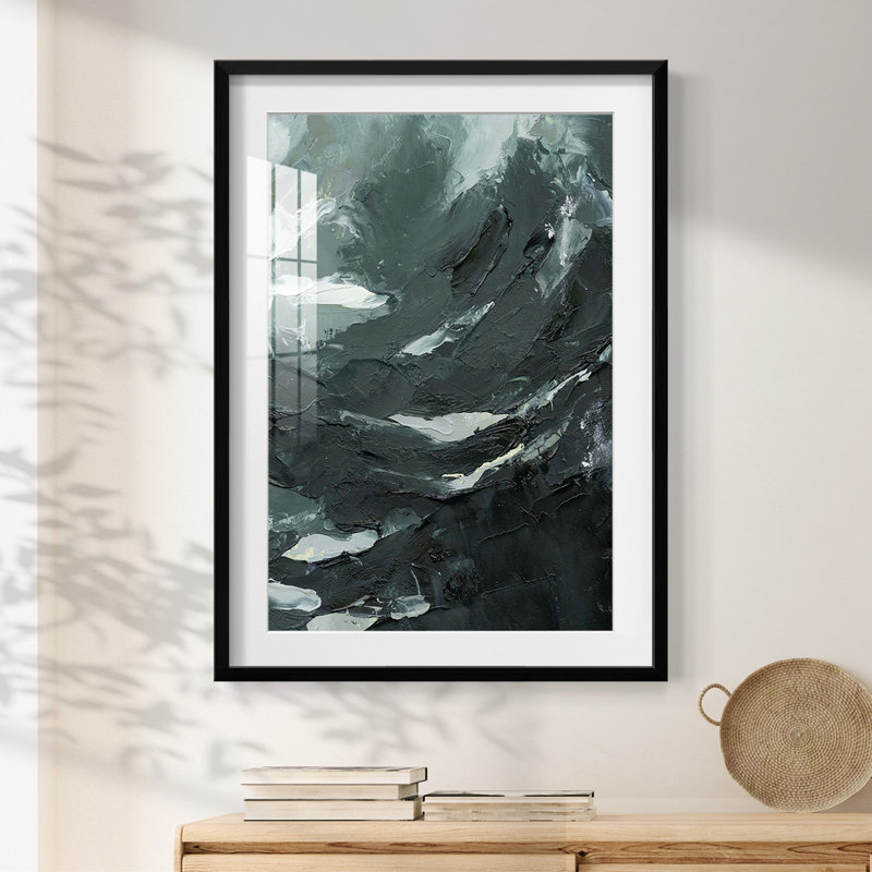 Perdus dans la mer II - impression encadrée, H 28,5 po x l 20,5 po, Noir
