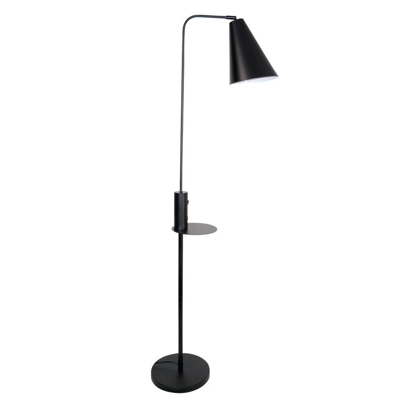 Electra 160cm Tray Table Floor Lamp with USB, Black