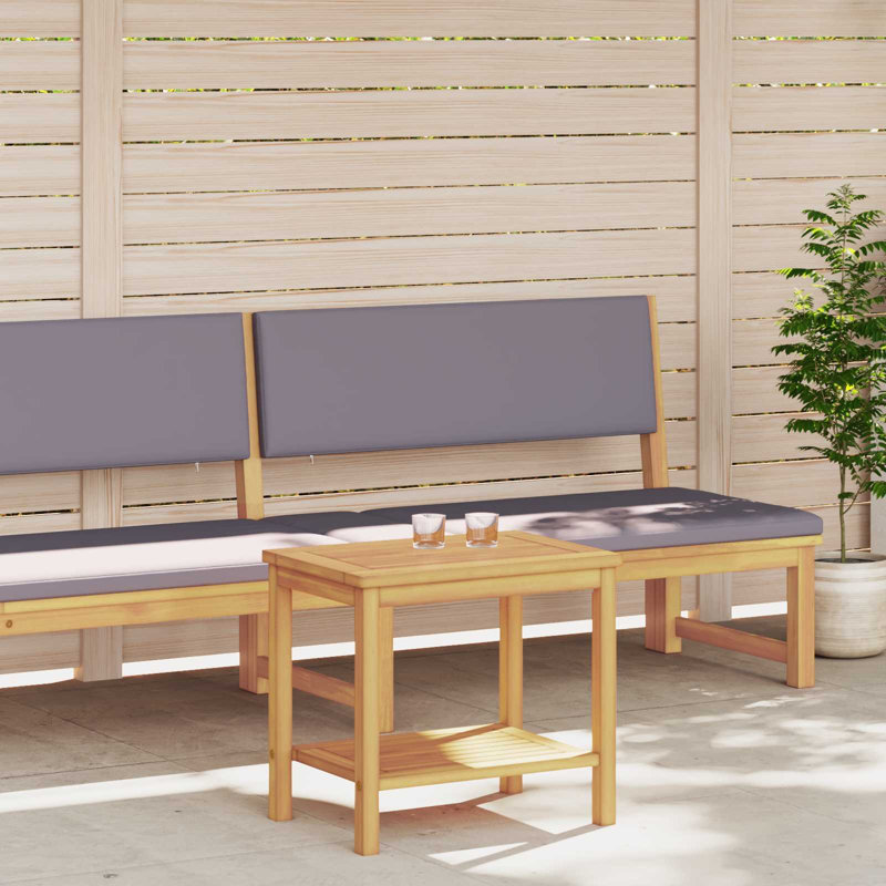 Vidaxl Coffee Table Garden Porch Tea Table Side End Table Solid Acacia Wood, 45cm. H x 50cm. L x 35cm. W