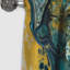 Sarcelle et jaune liquide Dreams IV - rideau abstrait - rideau occultant abstrait - 1 panneaux-912510534