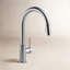 Robinet de cuisine en nickel brossé Trinsic avec douchette rétractable, robinet d'évier de cuisine monotrou moderne, poignée simple, acier inoxydable arctique-9203469