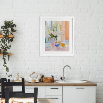 «Morning Still Life Abstraction», reproduction sous verre encadrée, design par The Prints Vibe