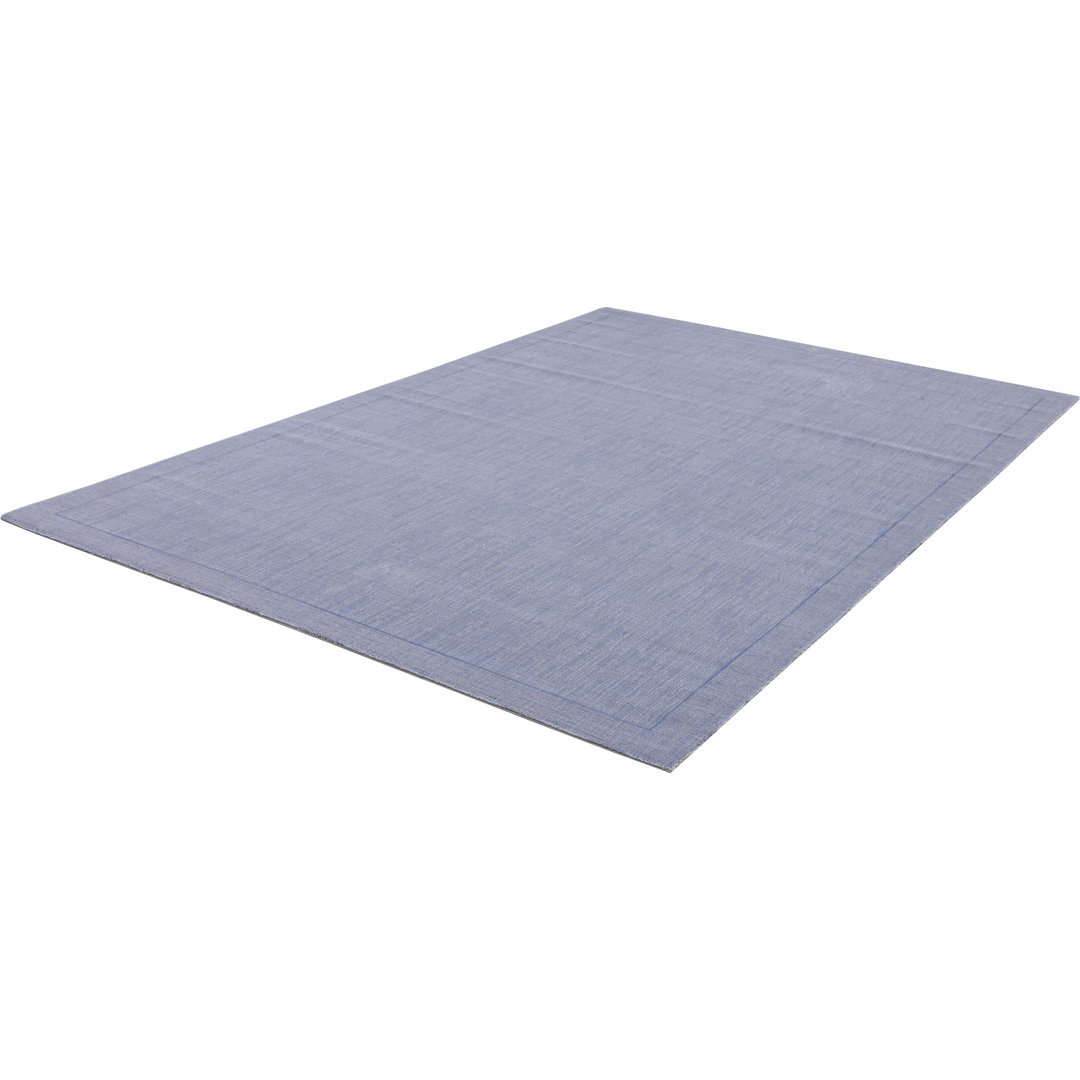 Teppich Linea aus Wolle in Blau