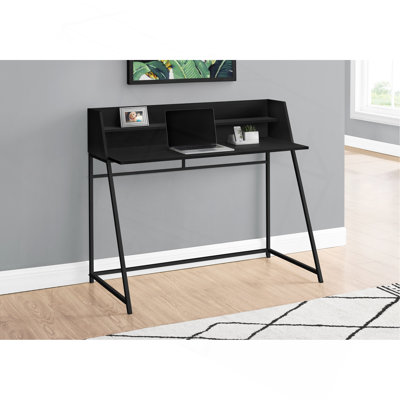 Bureau d'ordinateur, bureau personnel, ordinateur portable, tablettes de rangement, L 48 po, travail, stratifié, métal, contemporain, moderne