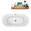 Baignoire de trempage autoportante 59 "avec drain et plateau en bambou 59" Streamline-75224211