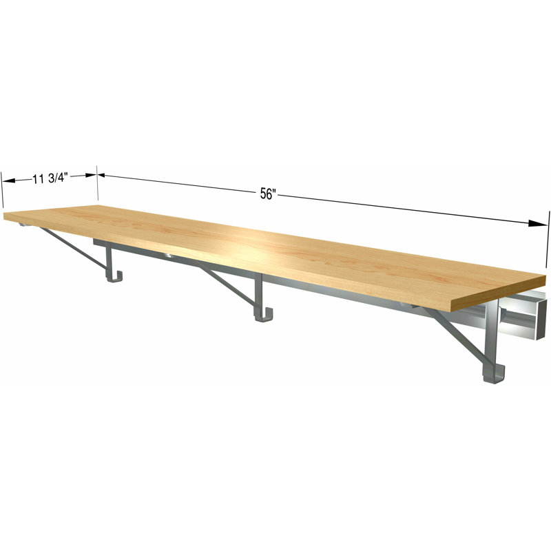 Single Wall Mounted Closet Shelf (SHELF ONLY - no hang), Maple, 8.75" x 56" x 12.25"