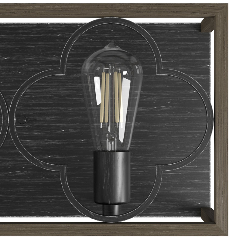 Gablecrest 4 Light  Flush Mount Bathroom Vanity Wall Light Fixture, Black