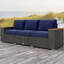 Ensemble de canapé d'extérieur en rotin 3 places avec coussins - meubles de patio imperméables, brun