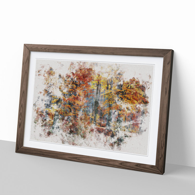 Autumn Forest Vol.3 Watercolour - Picture Frame Graphic Art, Walnut, 36cm H x 48cm W x 2cm D