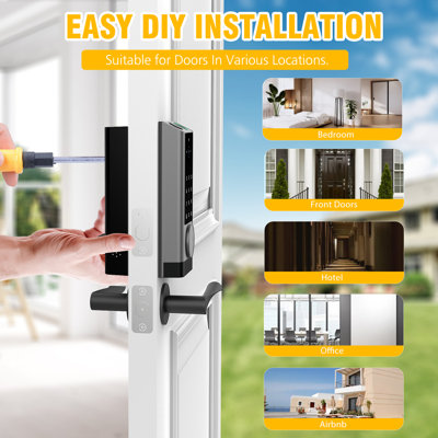 6-in-1 Smart Locks Keyless Touchscreen Deadbolt fingerprint APP Remote Control Electronic Door Locks