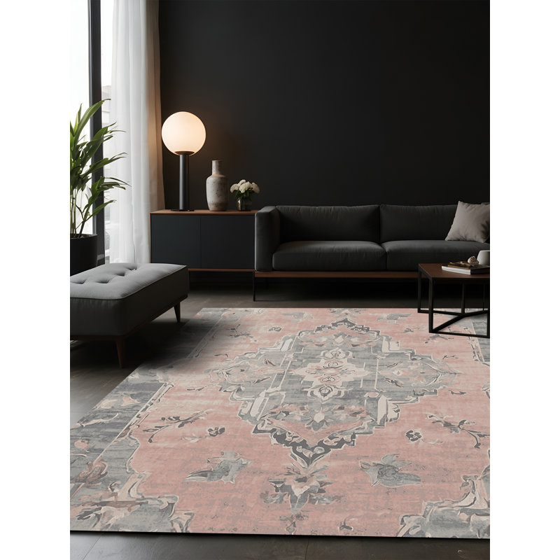 Tapis gris soyeux et moelleux, Carré 8 pi
