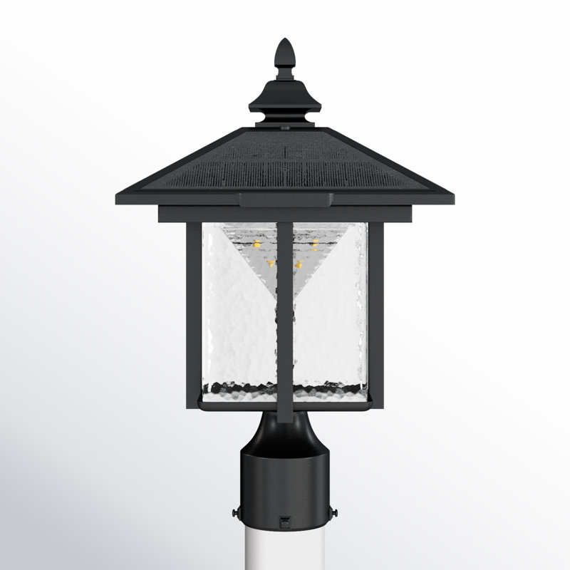 Credle Black 1 -Light 15.25" H Solar Powered Integrated LED Post and Pier Mount Light
