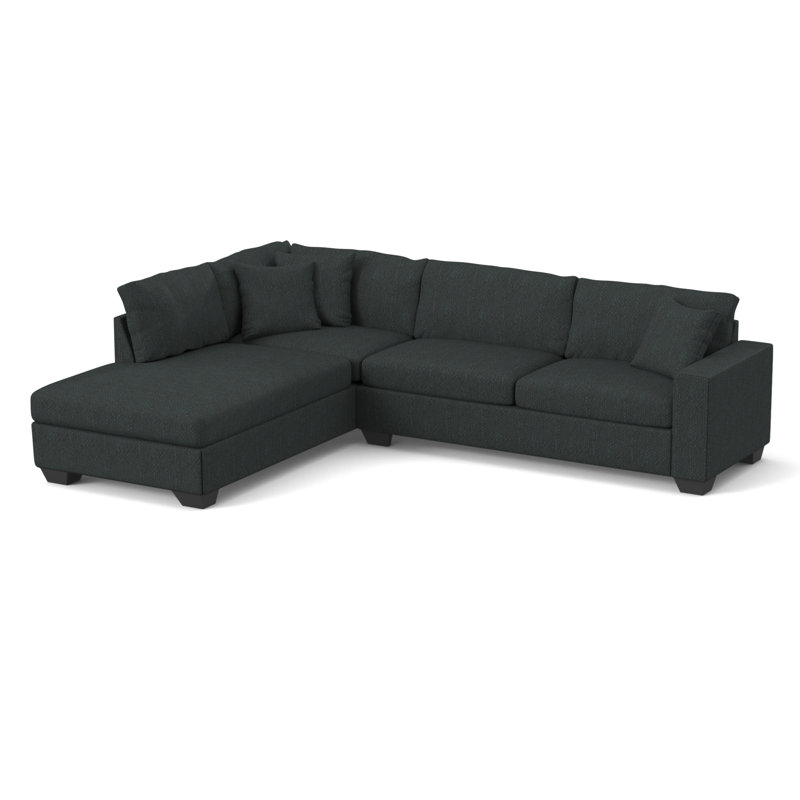 Hannah Upholstered L-Shaped Sectional Left Hand Facing, Bronco Jade