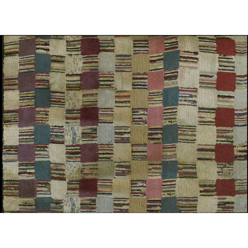 Tapis en laine crocheté antique American