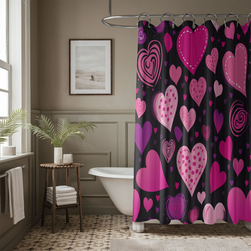 Rideau de douche 1 pièce Sweet Echo, H 74 po x l 71 po