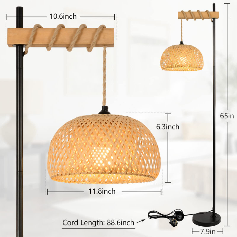 Adeodata 165.1cm Swing Arm Floor Lamp
