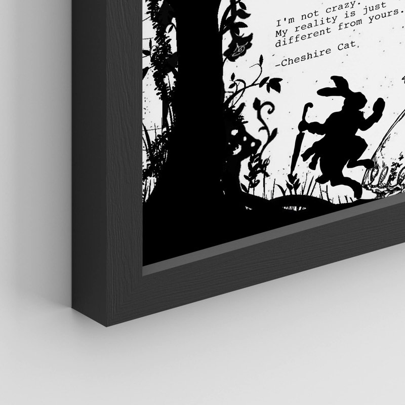 "Couverture de livre noir et blanc classique Alice au pays des merveilles" sur papier, Noir, H 16 po x l 12 po