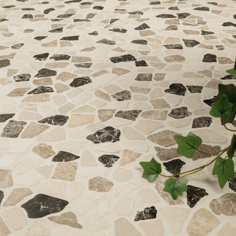Marvella Pebble 12 in. x 12 in. Natural stone Mosaic Floor and Wall Tile, Marble Blend