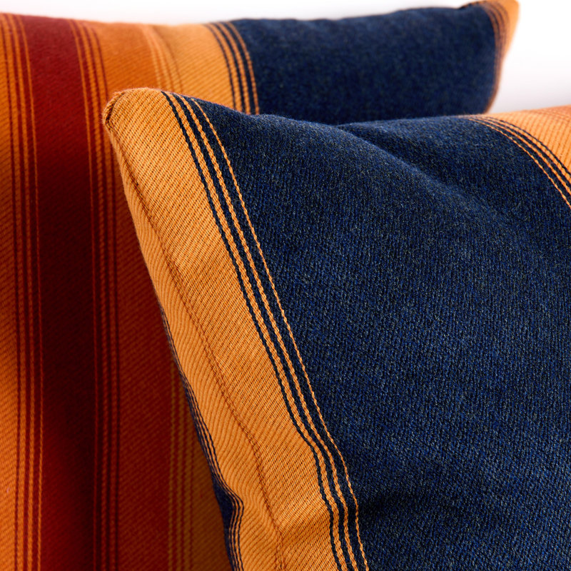 Coussin Sunbrella, H 20 po x l 20 po, Marine / orange