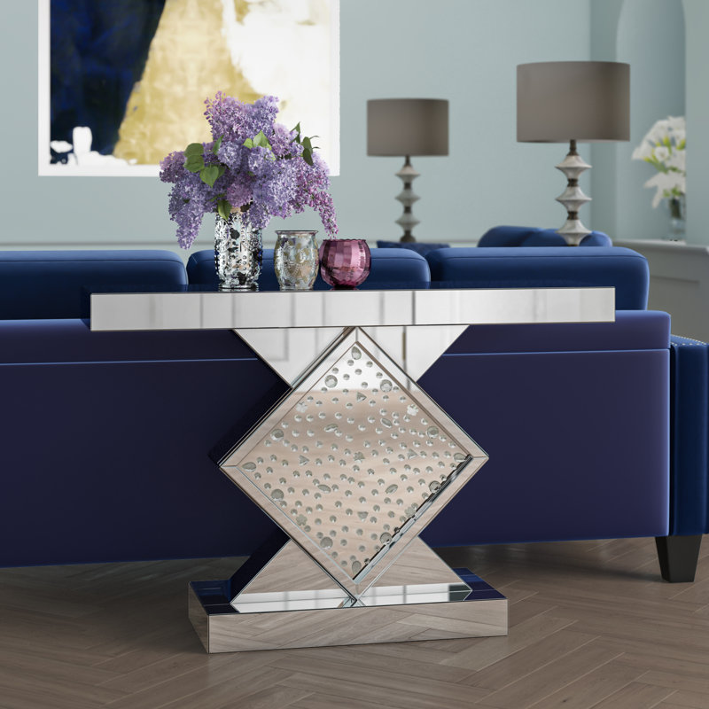 Mcnett 47'' Glass Top Console Table