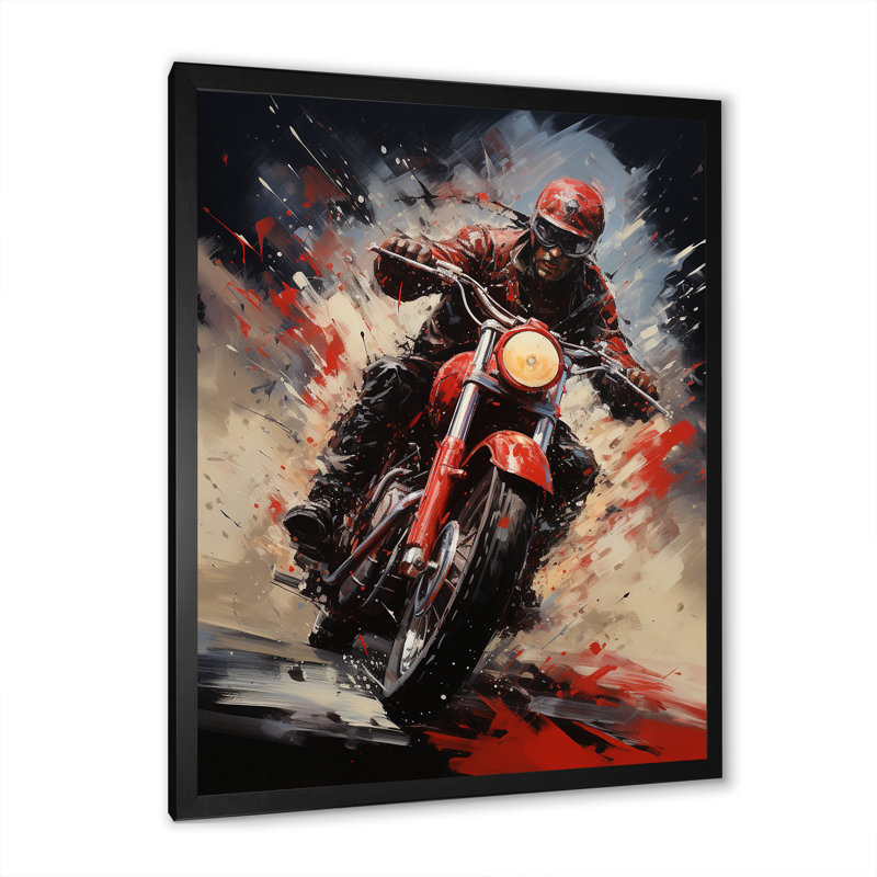 Crimson Thunder Red Dirt Bike III, H 44 po x l 34 po x P 1,5 po, Cadre simple noir