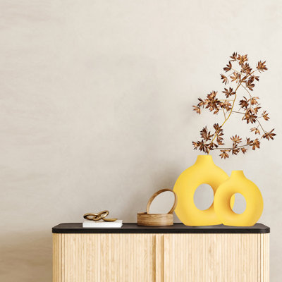 Vase à fleurs, vase à fleurs, vase en céramique pour la décoration intérieure, ensemble de 2