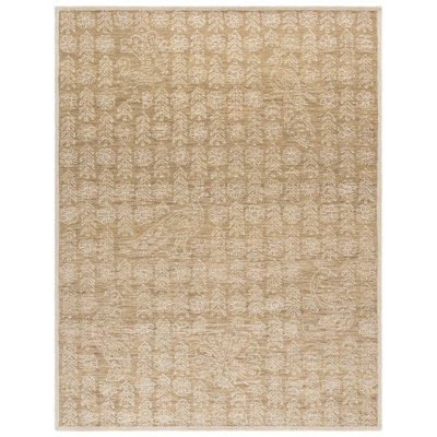 Ébène touffeté à la main 80% laine; Tapis floral 20% coton