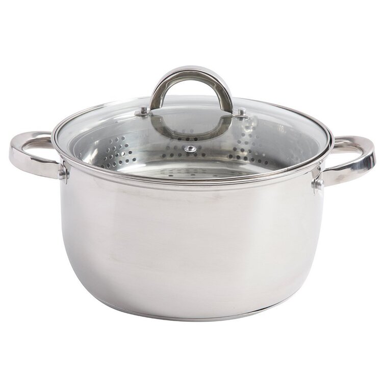 Oster Sangerfield 5 Quart Stainless Steel Pasta Pot with Strainer Lid and Steamer Basket