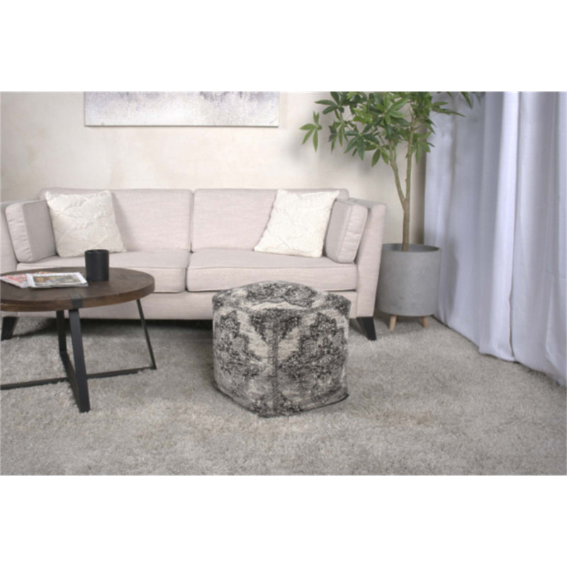 Pouf carré Sellek, repose-pieds confortable et polyvalent pour des coins confortables, fonctions multiples, design classique