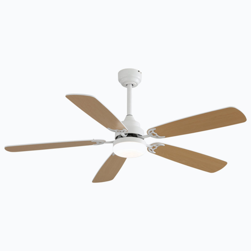 Ventilateur de plafond Mihane avec lumières DEL, Blanc, Naturel