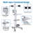 Yescom NexusX Commander Height Adjustable Rolling PC Cart Desktop Laptop Dual Monitors-54648857