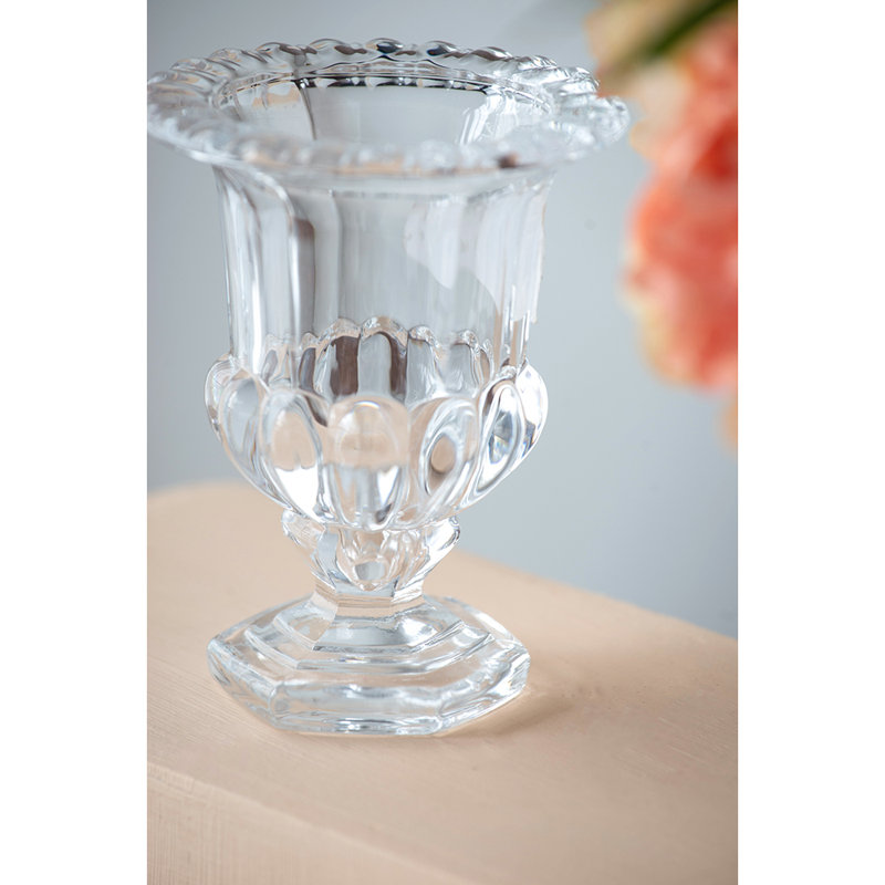 Vase 4,5 po x 6 po Urne en cristal transparent Omari, H 6 po