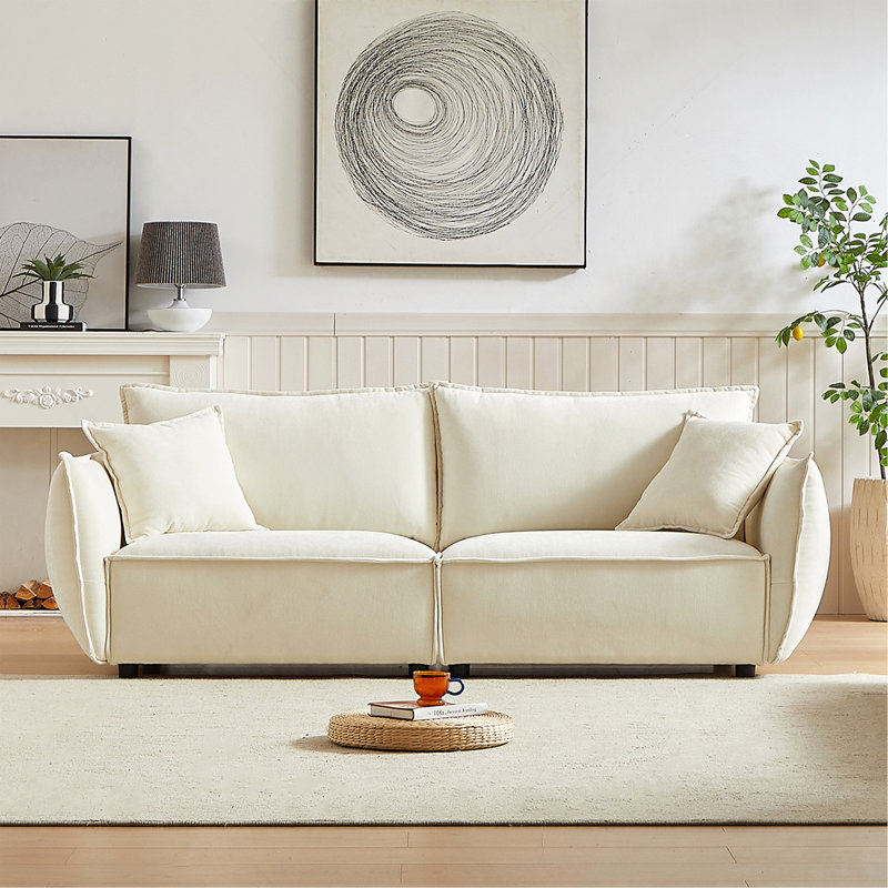 88" Modern Living Room Sectional, Wide Living Room Sectional, Stylish Triple Sectional With Extra 2 Pillows, Thickly Padded Seat And Back And Armrests For Apartment, Living Room