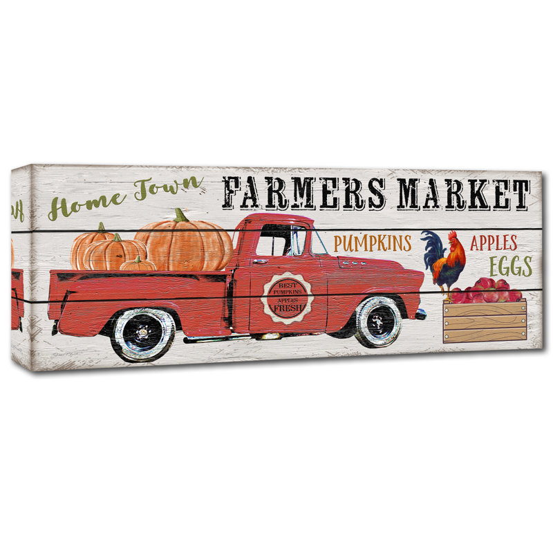 « agriculteurs market 1 »-reproduction d’impression sur toile tendue, H 10 po x l 32 po