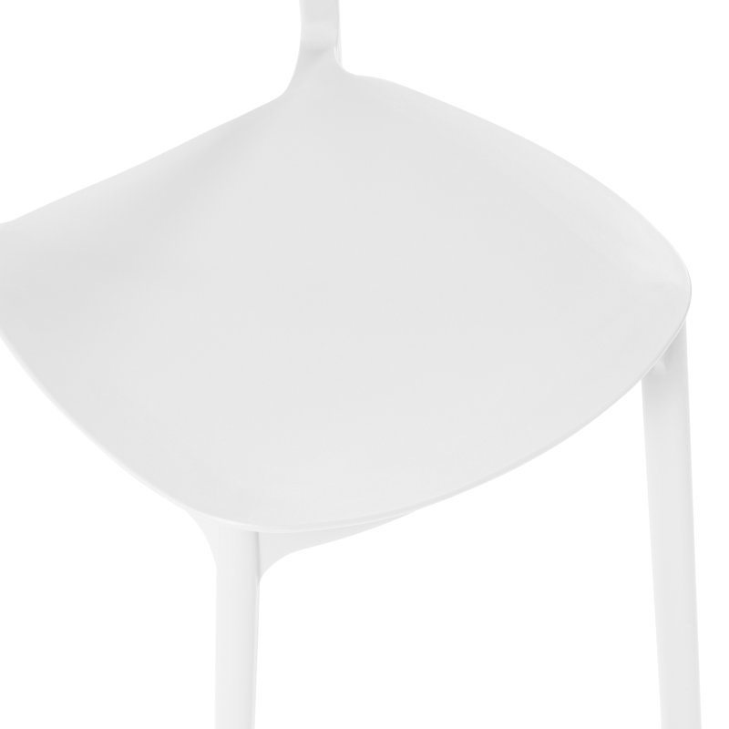 Chaise de salle à manger d'extérieur empilable, Blanc