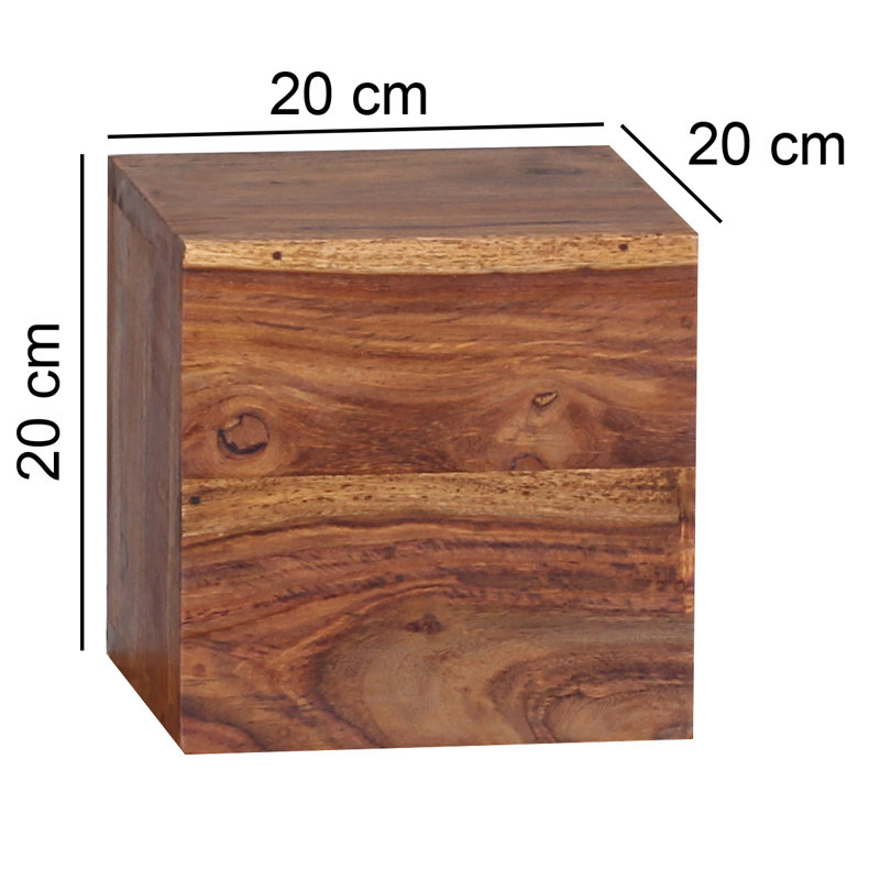 Millbury 4 Piece Square Solid Wood Floating Shelf, Sheesham