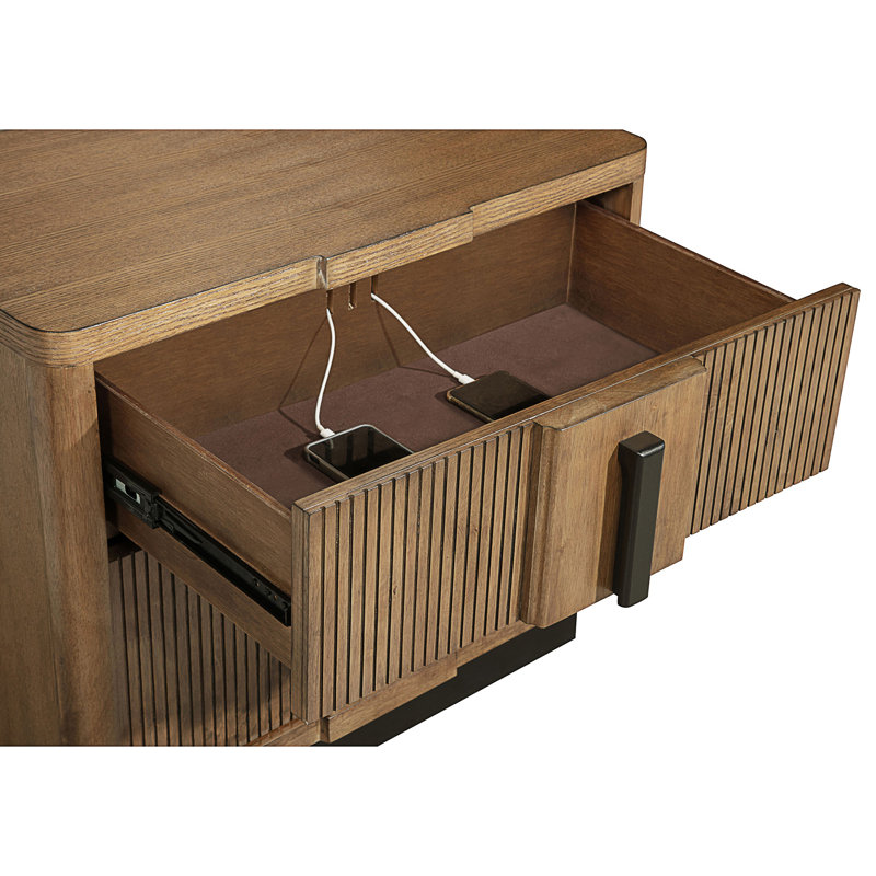 Table de chevet 2 tiroirs Moraga