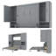 Lit escamotable double avec rangement / lit mural personnalisable avec placard, tiroirs et tablettes-410245981