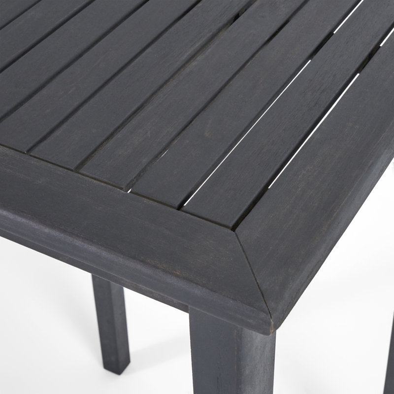 Table de bar d'extérieur minimaliste en bois d'acacia