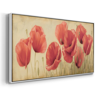 Poppies Grace II - Toile tendue avec châssis encadré - Prêt à être accroché