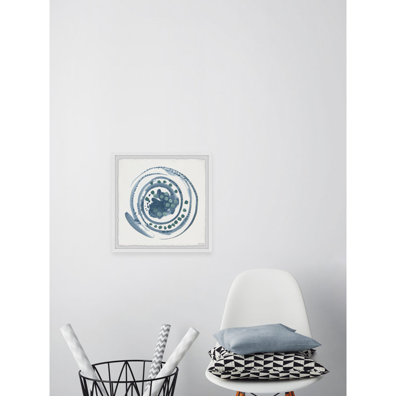 « tourbillon de bleu »-reproduction de peinture encadrée sur papier, H 24 po x l 24 po x P 1,5 po