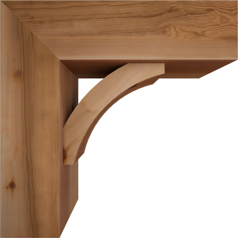 Thorton Block Bracket with Offset Brace, 22 x 22, 7 1/2"W Western Red Cedar (Smooth)
