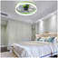 Ventilateurs de plafond avec lumières à DEL à intensité variable, installation intégrée de ventilateurs de plafond minces et modernes (vert)