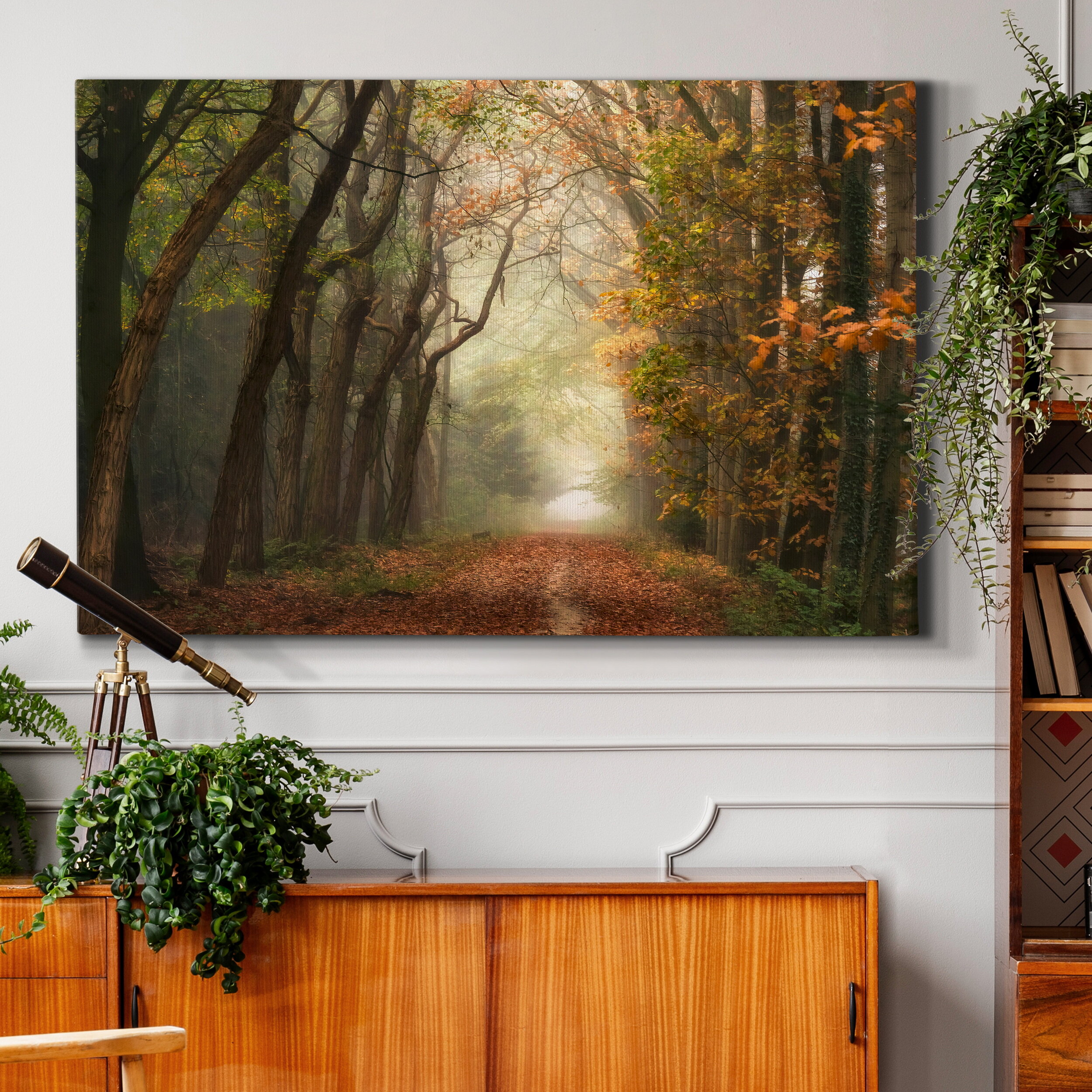 Forest Path Framed Canvas Wall Decor