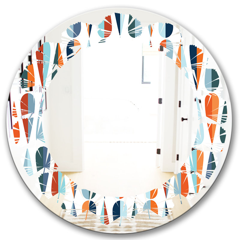 Miroir mural Leaves Abstract Drops V Coastal, H 23,6 po x l 23,6 po